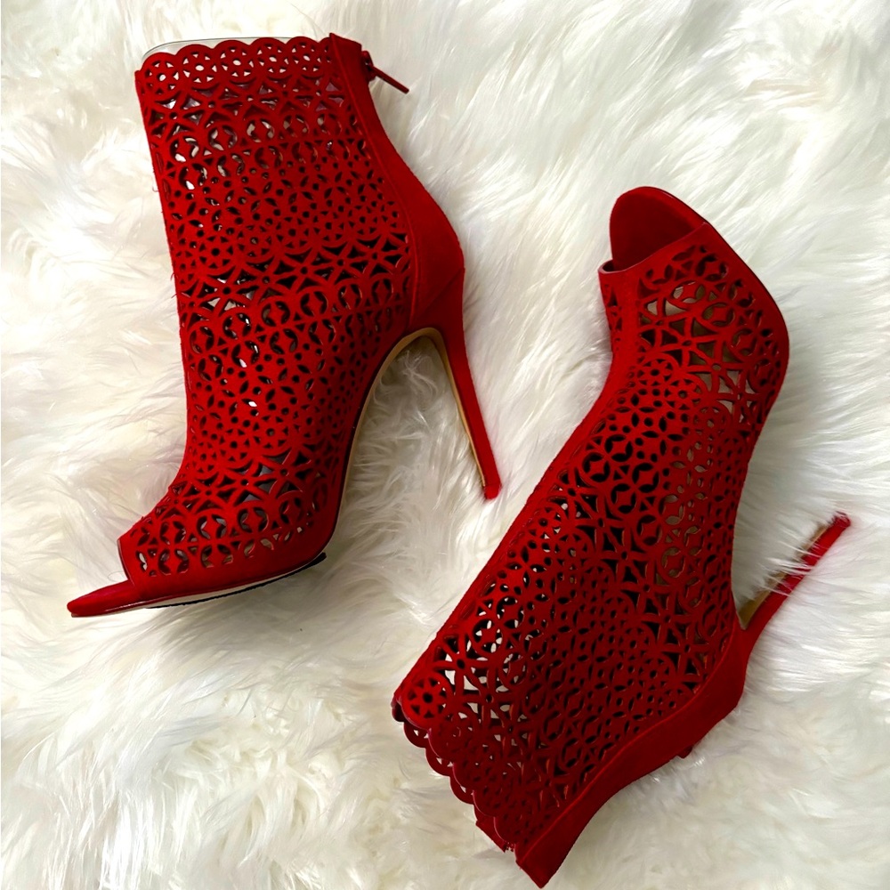 Red Aldo Stilettos • Ankle High • Sandle/Boot • Very Sexy